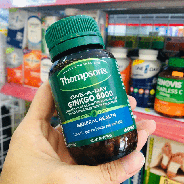 Viên Thompson's One A Day Ginkgo 6000mg hỗ trợ tăng cường trí nhớ, hoạt huyết tuần hoàn não