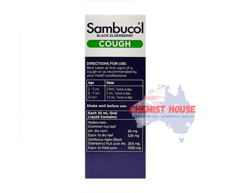Sambucol Kids Cough Liquid - Siro giảm ho, trị cảm cúm cho bé 120ml