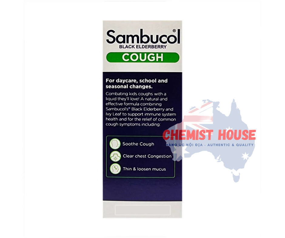 Sambucol Kids Cough Liquid - Siro giảm ho, trị cảm cúm cho bé 120ml