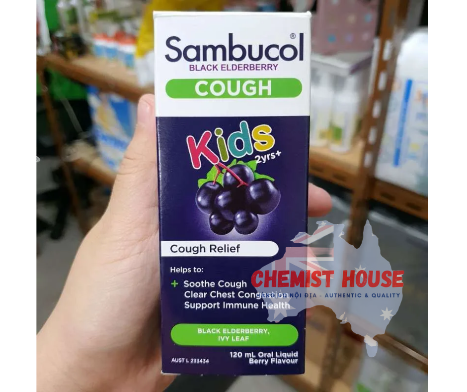 Sambucol Kids Cough Liquid - Siro giảm ho, trị cảm cúm cho bé 120ml