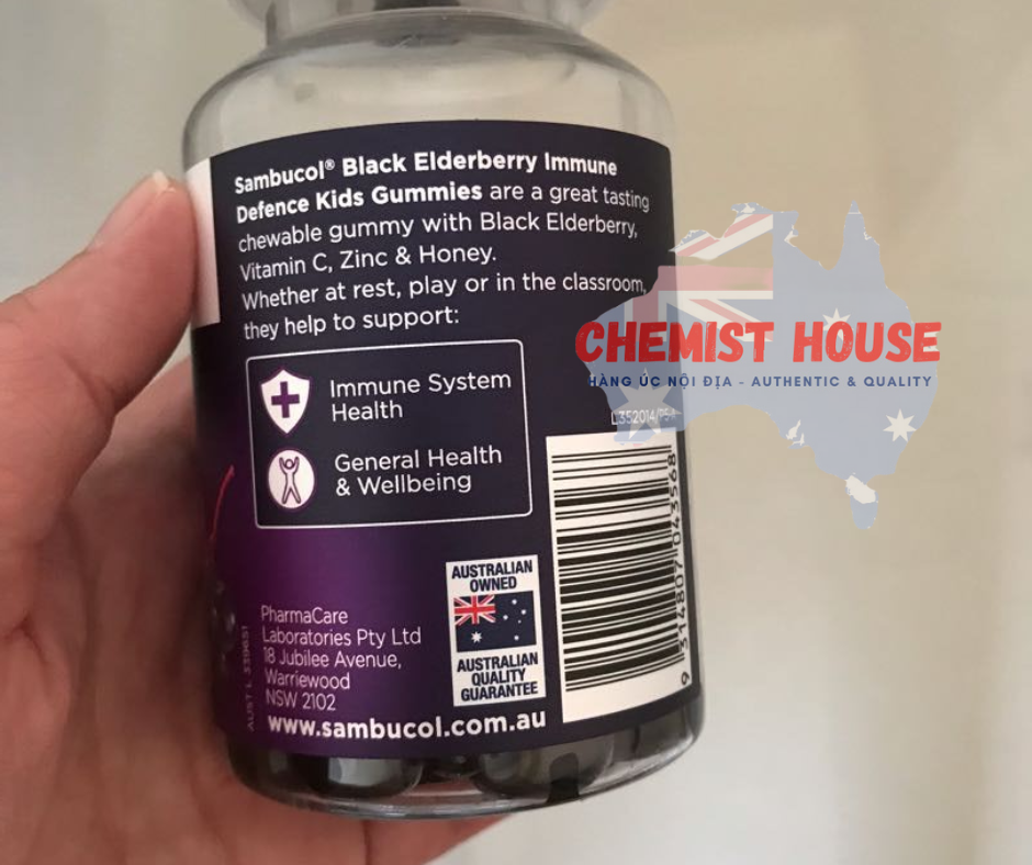 Sambucol Kids Immunity Immune Defence - Kẹo dẻo tăng sức đề kháng Sambucol 50 viên (2 tuổi+)