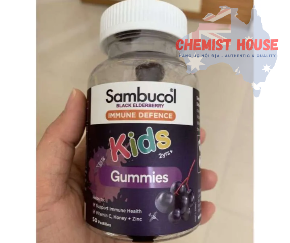 Sambucol Kids Immunity Immune Defence - Kẹo dẻo tăng sức đề kháng Sambucol 50 viên (2 tuổi+)