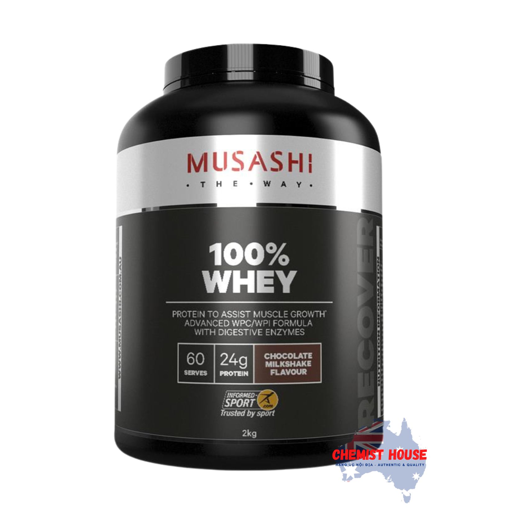 Bột Protein Whey Musashi 100% Hỗ Trợ Tăng Trưởng & Phục Hồi Cơ Bắp Vị Caramel Muối/Vanila/Sô cô la 900g - Musashi 100% Whey Salted Caramel 900g