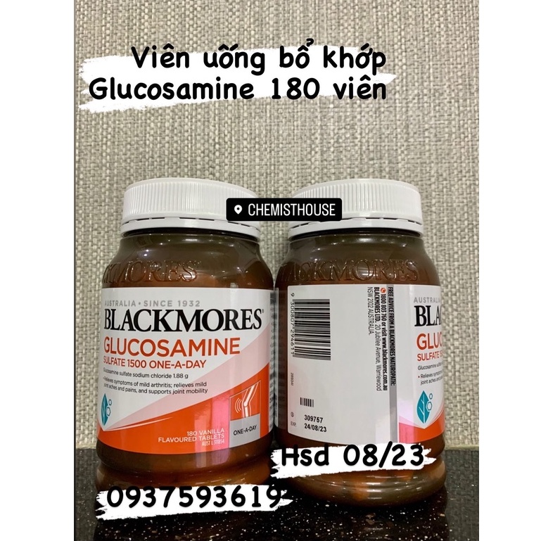 [Hàng Chuẩn ÚC] Blackmores Glucosamine 1500mg - Viên uống hỗ trợ xương khớp 180 viên