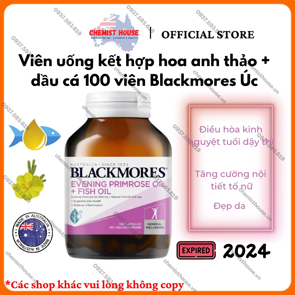 Viên uống tinh dầu hoa anh thảo Úc Blackmores Evening Primrose Oil [hàng có bill]