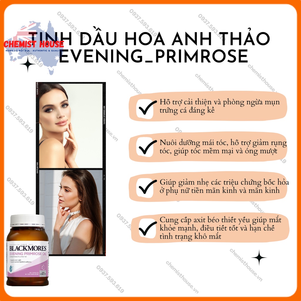 [Hàng Chuẩn Úc] Combo Hồi Xuân cho phụ nữ u40+ và sau sinh (Blackmores Anh Thảo + Vitamin E Healthy care)