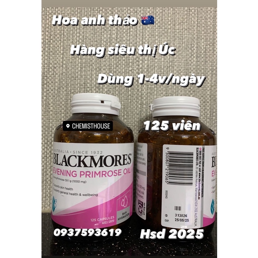 Viên uống tinh dầu hoa anh thảo Úc Blackmores Evening Primrose Oil [hàng có bill]