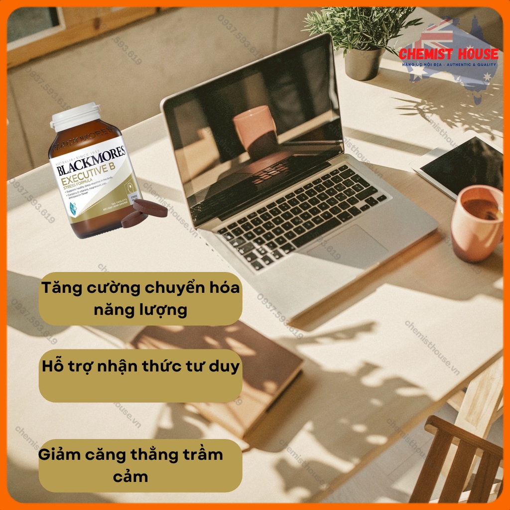 [Hàng chuẩn Úc] Viên Uống Giảm Căng Thẳng, Mệt Mỏi Blackmores Executive B Stress Formula