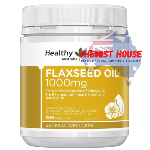 Healthy Care Super Flaxseed Oil 1000mg - Viên uống tinh chất Dầu Hạt Lanh 200 viên