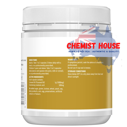 Healthy Care Super Flaxseed Oil 1000mg - Viên uống tinh chất Dầu Hạt Lanh 200 viên