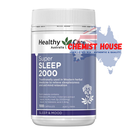Healthy Care Super Sleep (Valerian 2000mg) - Viên uống hỗ trợ giấc ngủ 100 viên