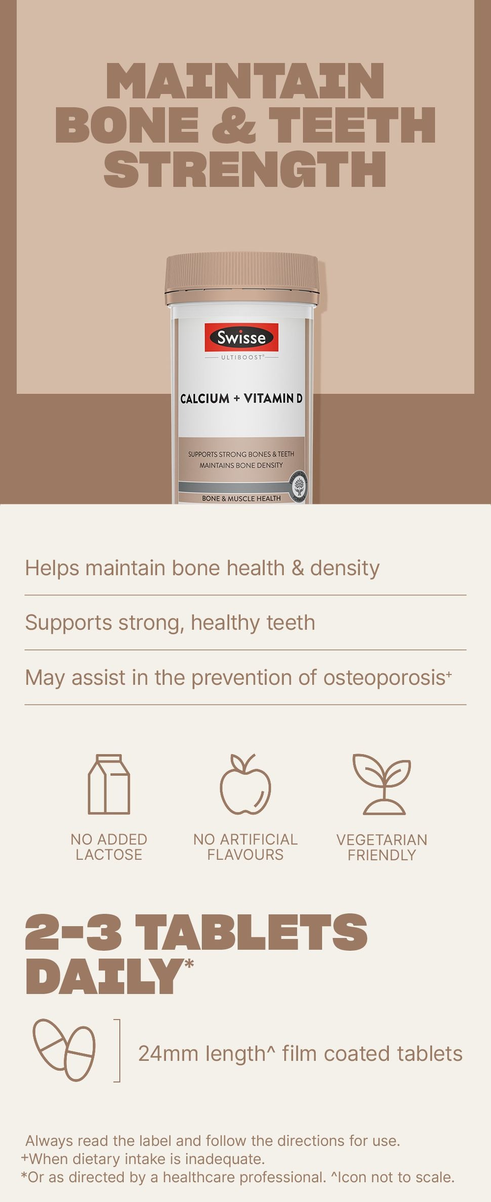Swisse Ultiboost Calcium + Vitamin D - Viên Uống Chống Loãng Xương Tăng Cường Canxi + Vitamin D 150 viên