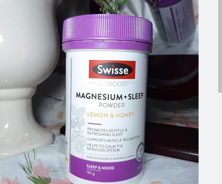 Bột hỗ trợ ngũ ngon vị chanh mật ong Úc - Swisse Ultiboost Magnesium + Sleep Powder 180g