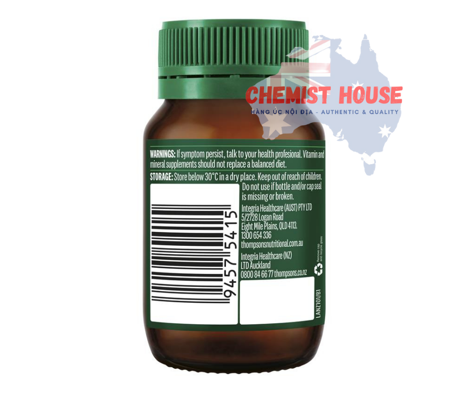 Thompson's B Complex 100 Tablets - Viên uống bổ sung tổ hợp vitamin B hỗ trợ thần kinh 100 viên