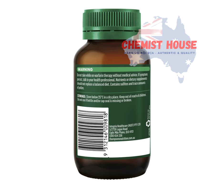 Thompson's CoQ10 300mg 60 Capsules - Viên uống hỗ trợ tim mạch 60 viên