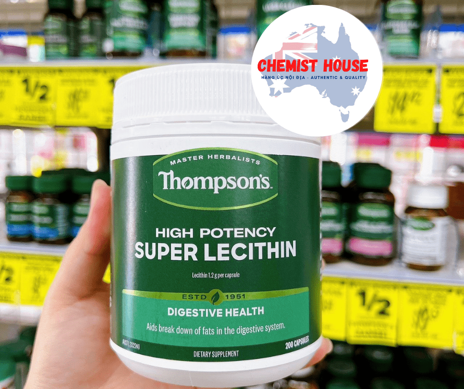 Thompson's High Potency Super Lecithin - Viên uống mầm đậu nành hàm lượng cao 200 viên