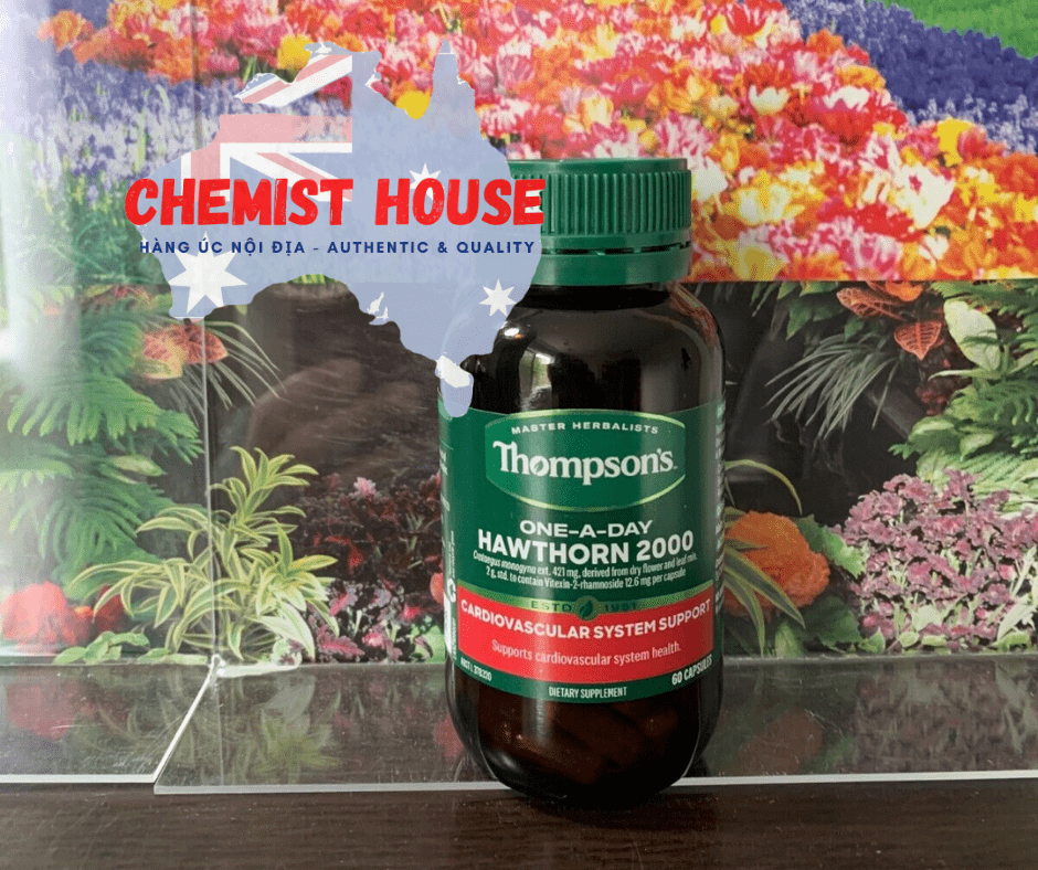 Thompsons One A Day Hawthorn 2000mg - Viên uống hỗ trợ sức khỏe tim mạch 60 viên