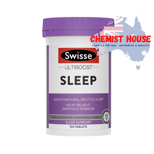 Swisse Ultiboost Sleep - Viên uống hỗ trợ điều trị chứng mất ngủ & an thần 100 viên