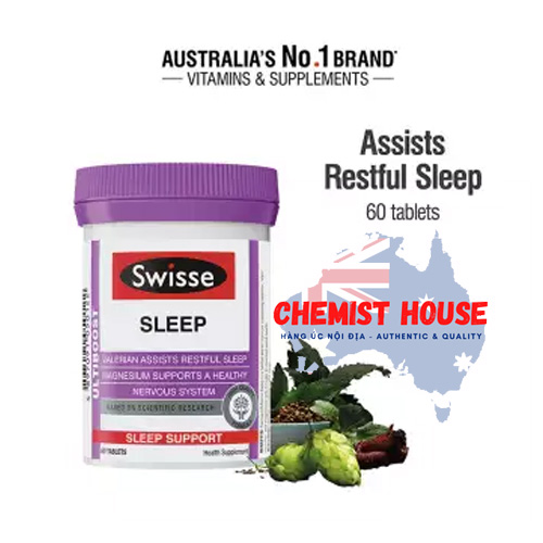 Swisse Ultiboost Sleep - Viên uống hỗ trợ điều trị chứng mất ngủ & an thần 100 viên