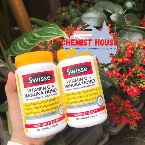 Swisse Ultiboost Vitamin C + Manuka Honey - Viên uống tăng miễn dịch 120 viên