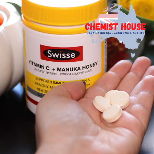 Swisse Ultiboost Vitamin C + Manuka Honey - Viên uống tăng miễn dịch 120 viên