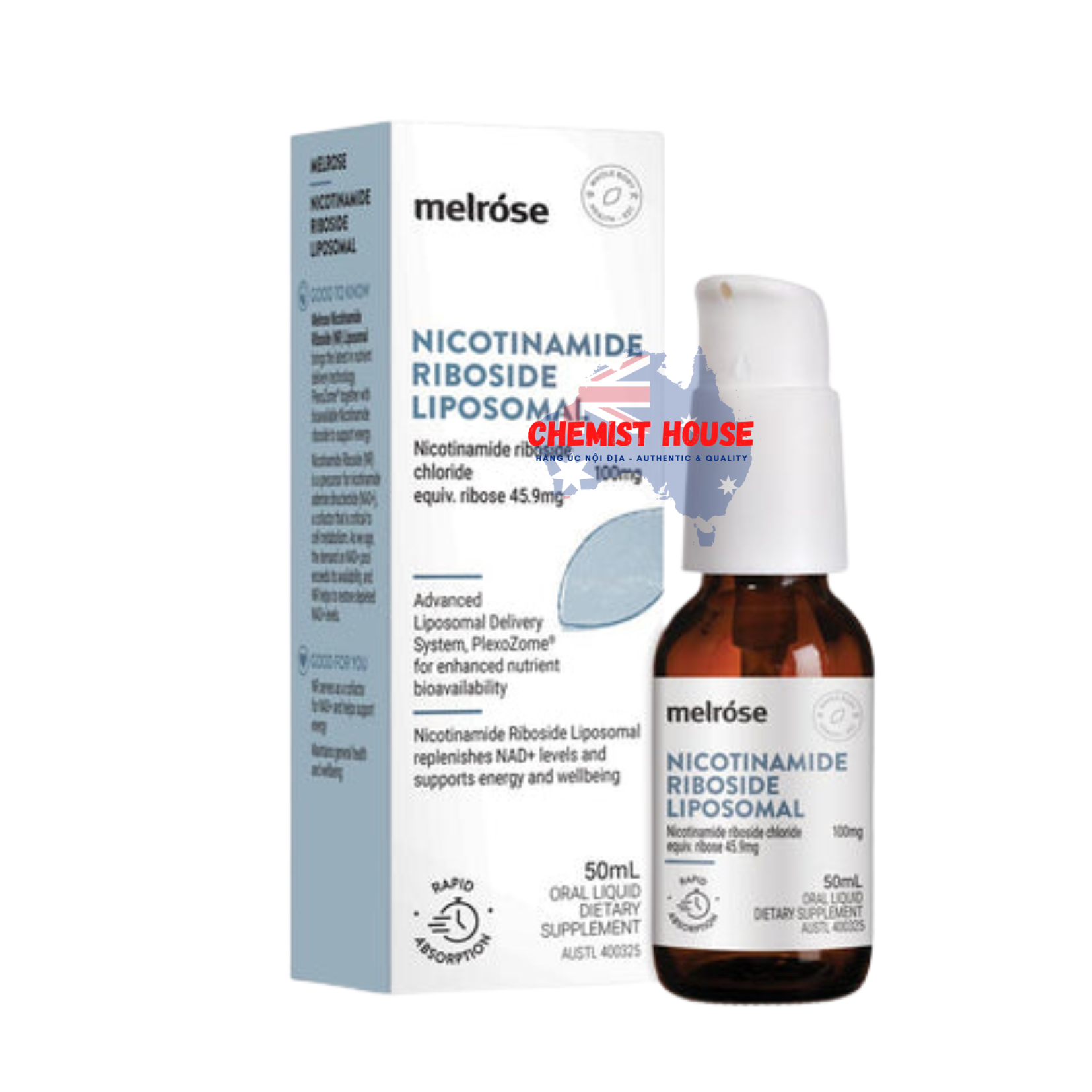 Dung Dịch Uống Bổ Sung Nocotinamide Công Nghệ Cao Cấp Cùng PlexoZome Hỗ Trợ Trẻ Hóa Da, Cung Cấp Năng Lượng Dạng Lỏng 50 ML