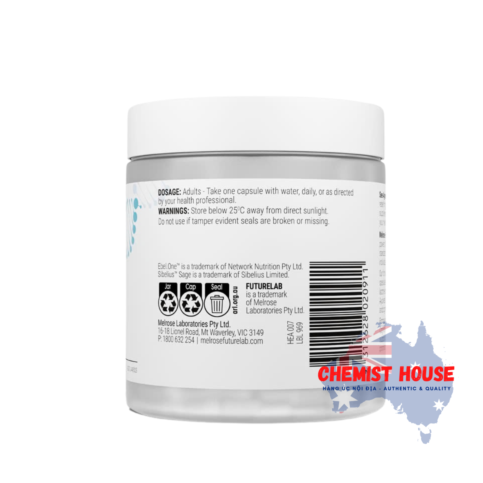 Viên Uống Hỗ Trợ Não Bộ & Bổ Não - Melrose FutureLab Cognition Nootropics 30 Viên