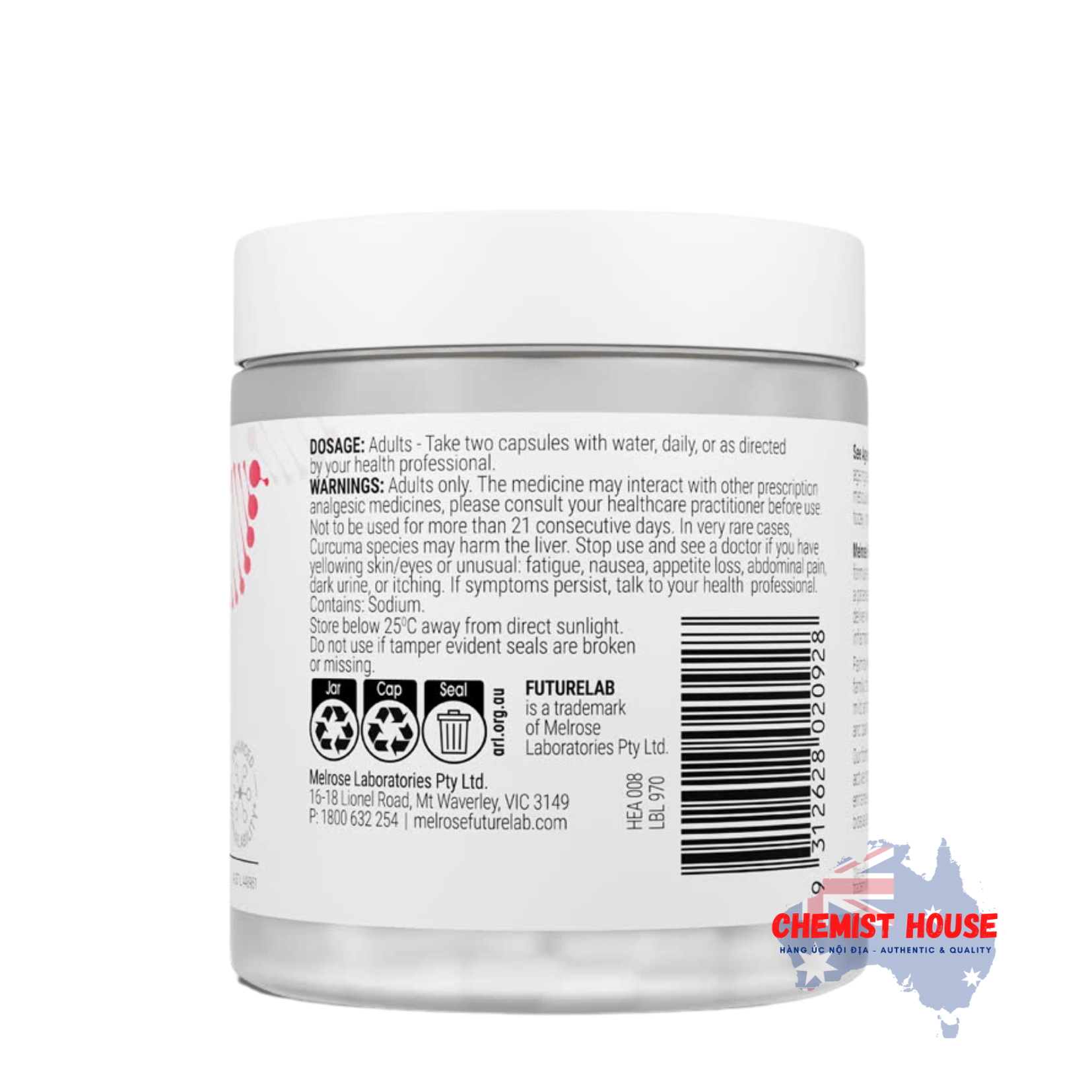 Viên Uống Điều Trị & Hỗ Trợ Giảm Viêm - Melrose FutureLab Inflammation Modulator 60 Viên