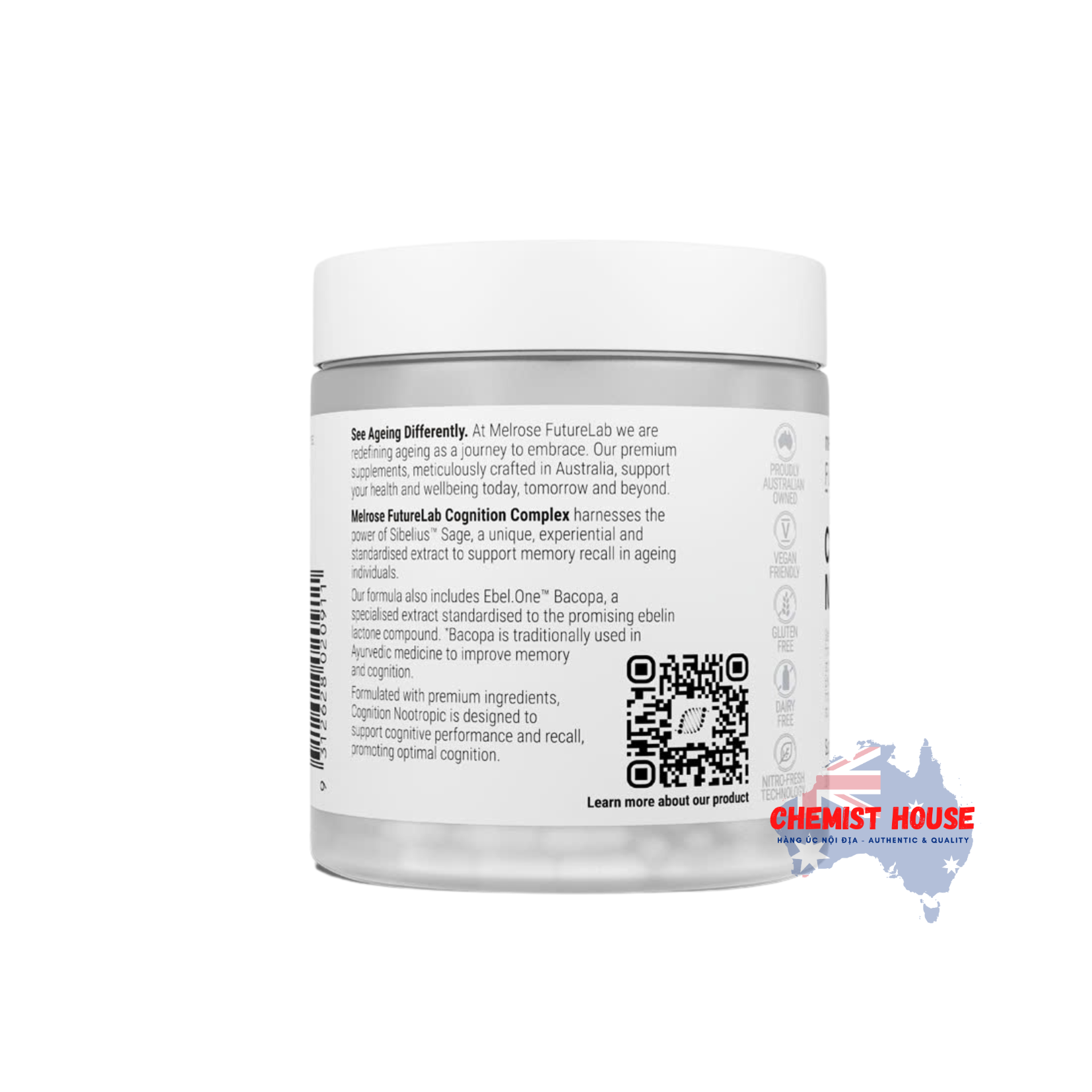 Viên Uống Hỗ Trợ Não Bộ & Bổ Não - Melrose FutureLab Cognition Nootropics 30 Viên