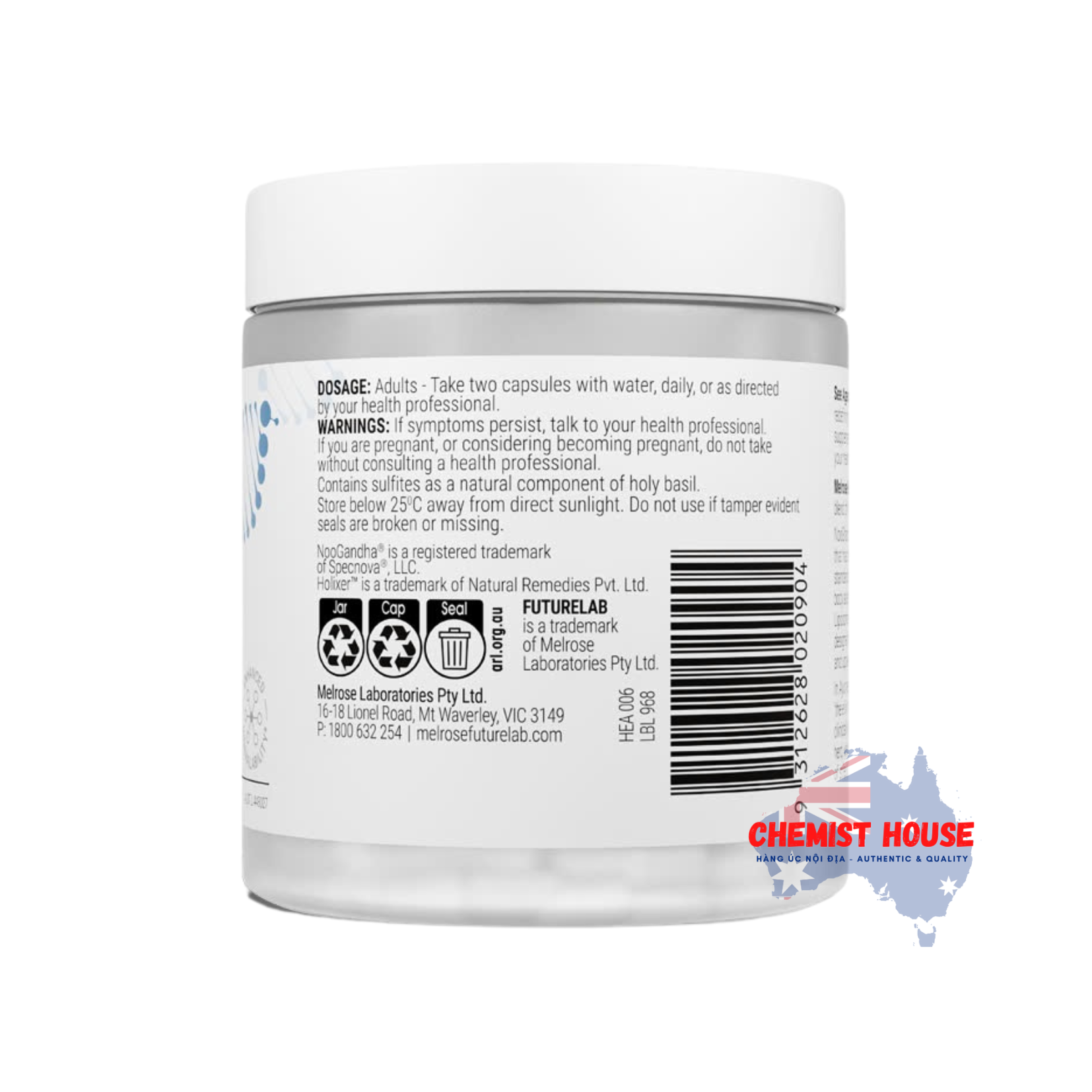 Viên Uống Hỗ Trợ Giảm Căng Thẳng Mệt Mỏi - Melrose FutureLab Neuro-Stress Modulator 60 Viên