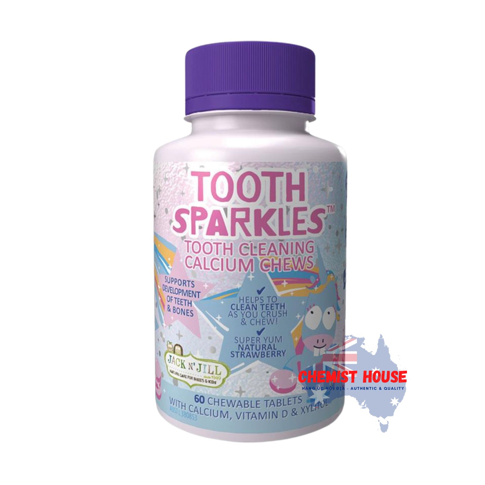 Kẹo Nhai Canxi Sạch Răng Cho Bé - Jack N’ Jill Tooth Sparkles