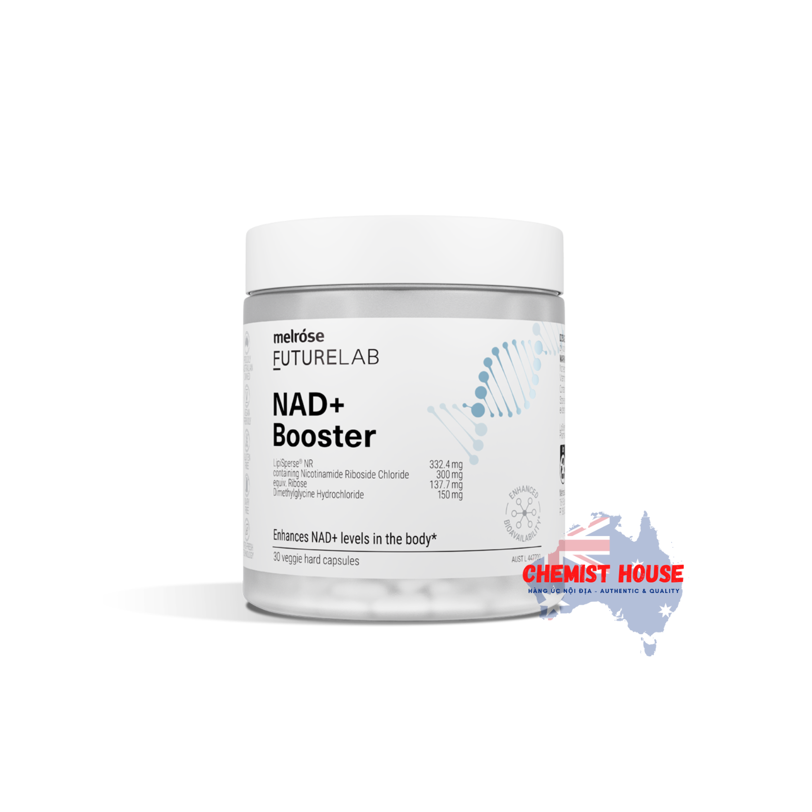 Viên Uống Bổ Sung NAD+ Chất Lượng Cao Melrose FutureLab NAD+ Booster 30 Viên Chống Lão Hóa Tăng Năng Lượng NR