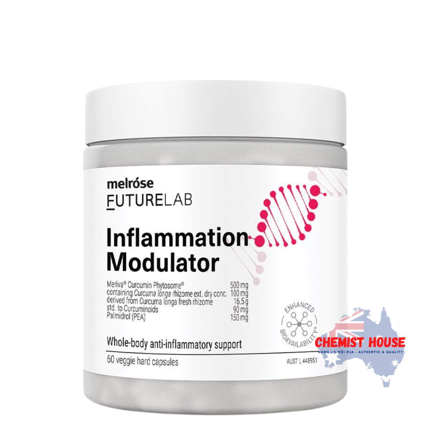 Viên Uống Điều Trị & Hỗ Trợ Giảm Viêm - Melrose FutureLab Inflammation Modulator 60 Viên