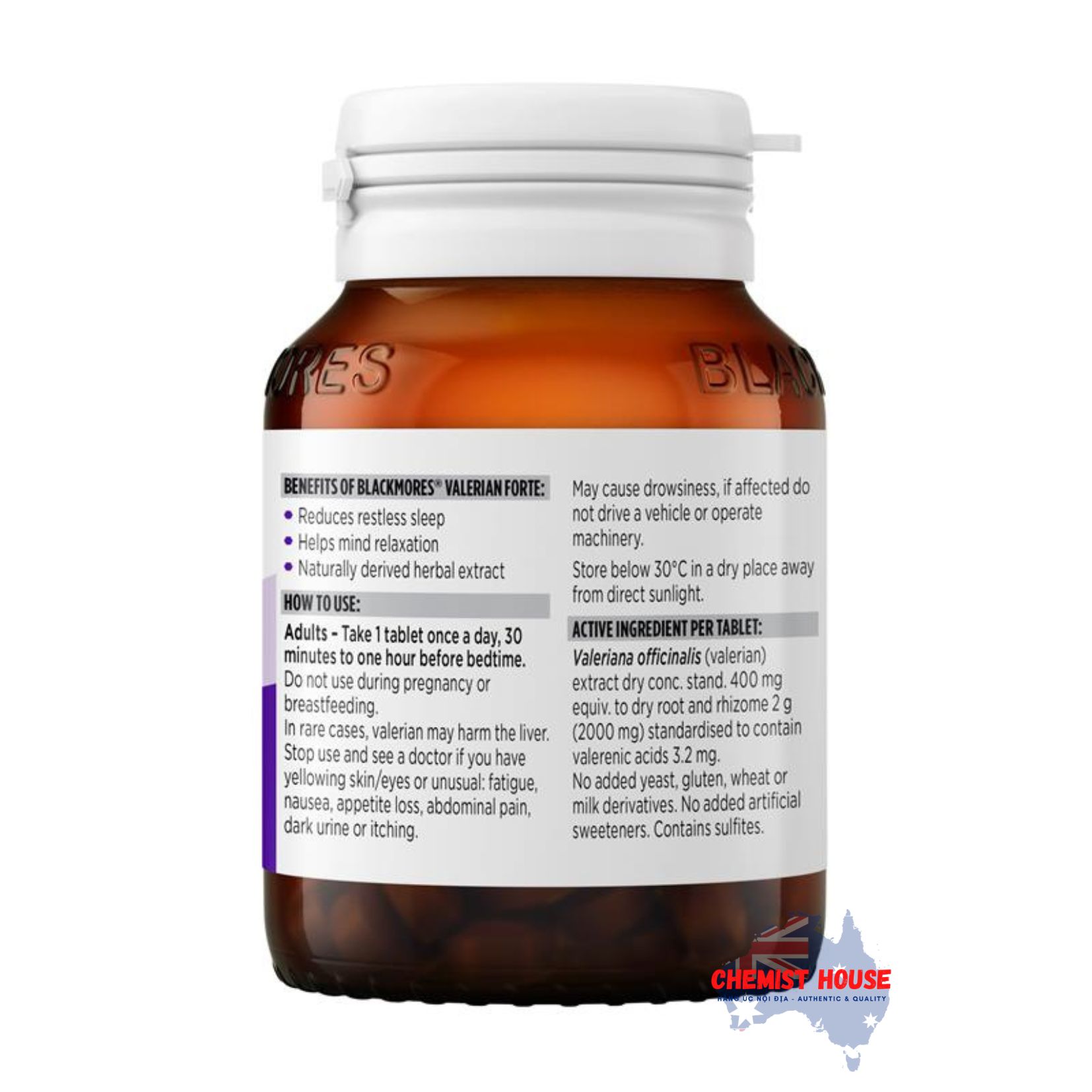 Viên Uống Hỗ Trợ Giấc Ngủ & Ngủ Sâu Blackmores 60 Viên