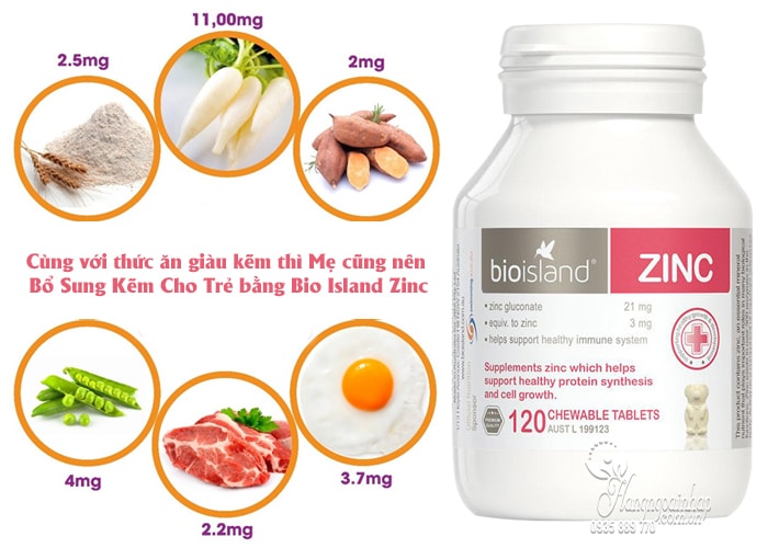 Bio Island Zinc - Viên uống bổ sung kẽm cho bé 120 viên