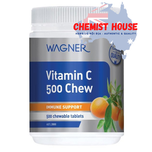 Wagner Vitamin C 500 Chewable - Viên uống bổ sung vitamin C 500 viên