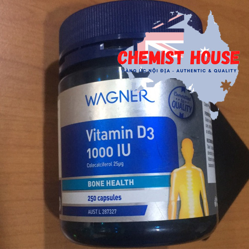 Wagner Vitamin D3 1000IU - Viên uống bổ sung Vitamin D3 250 viên