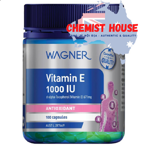 Wagner Vitamin E 1000IU - Viên uống bổ sung vitamin E tự nhiên 100 viên