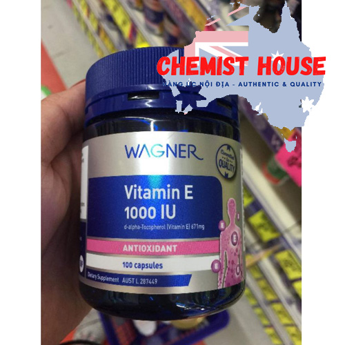 Wagner Vitamin E 1000IU - Viên uống bổ sung vitamin E tự nhiên 100 viên