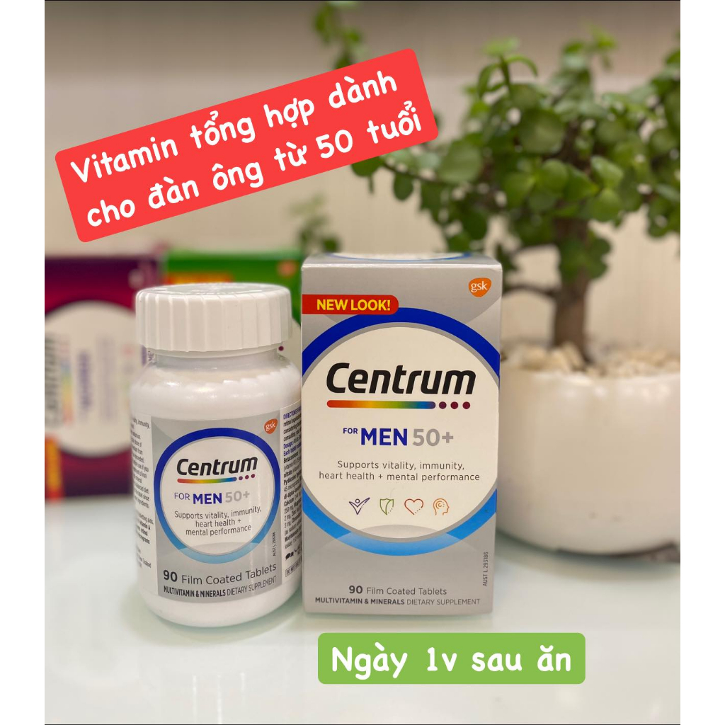 Vitamin cho nam trên 50 Centrum for Men 50+ 90 Tablets