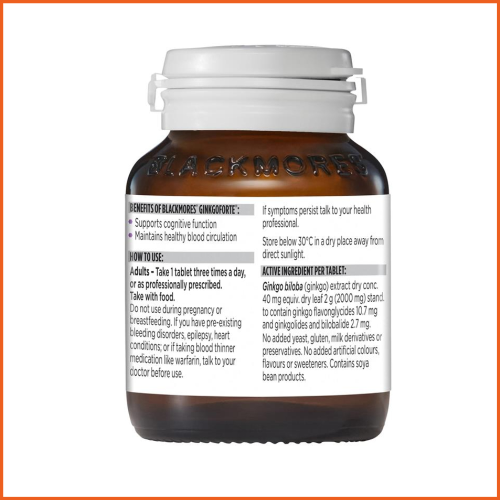 [Hàng Úc] Viên uống bổ não hoạt huyết dưỡng não cải thiện trí nhớ tập trung Blackmores Ginkgoforte Memory Support 80Viên