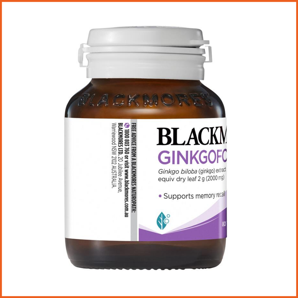 [Hàng Úc] Viên uống bổ não hoạt huyết dưỡng não cải thiện trí nhớ tập trung Blackmores Ginkgoforte Memory Support 80Viên