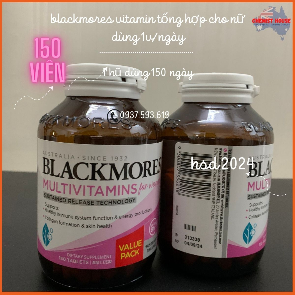 Blackmores Vitamin Tổng Hợp Nam Nữ Úc - Blackmores Multivitamin For Men | Women Tăng Năng Lượng Sức Khỏe Toàn Diện