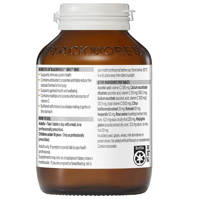 [Hàng Chuẩn ÚC] Blackmores Bio C 1000 Viên uống bổ sung C 1000mg 62 viên