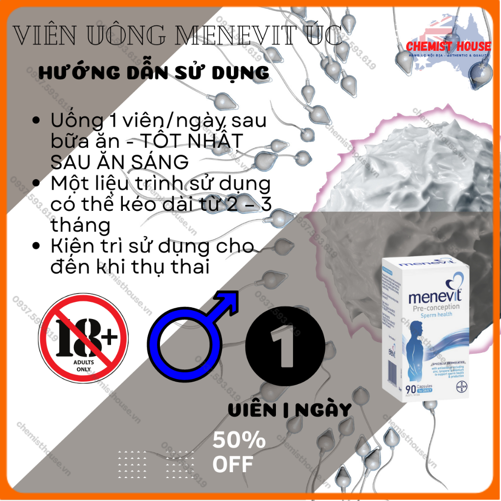 [Hàng chuẩn Úc] Combo Thụ Thai 3 món (Menevit + Hàu Oyster Plus + Blackmores Conceive Well Gold) HSD Xa