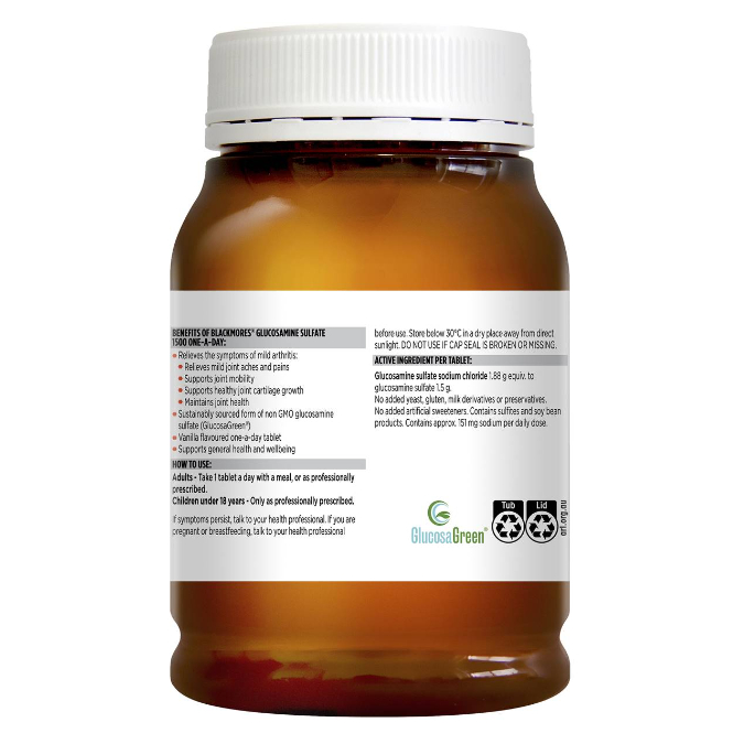 Viên uống hỗ trợ bổ sụn xương khớp Úc - Blackmores Glucosamine 1500mg giảm thái hóa đau khớp tăng dẻo dai 150 viên
