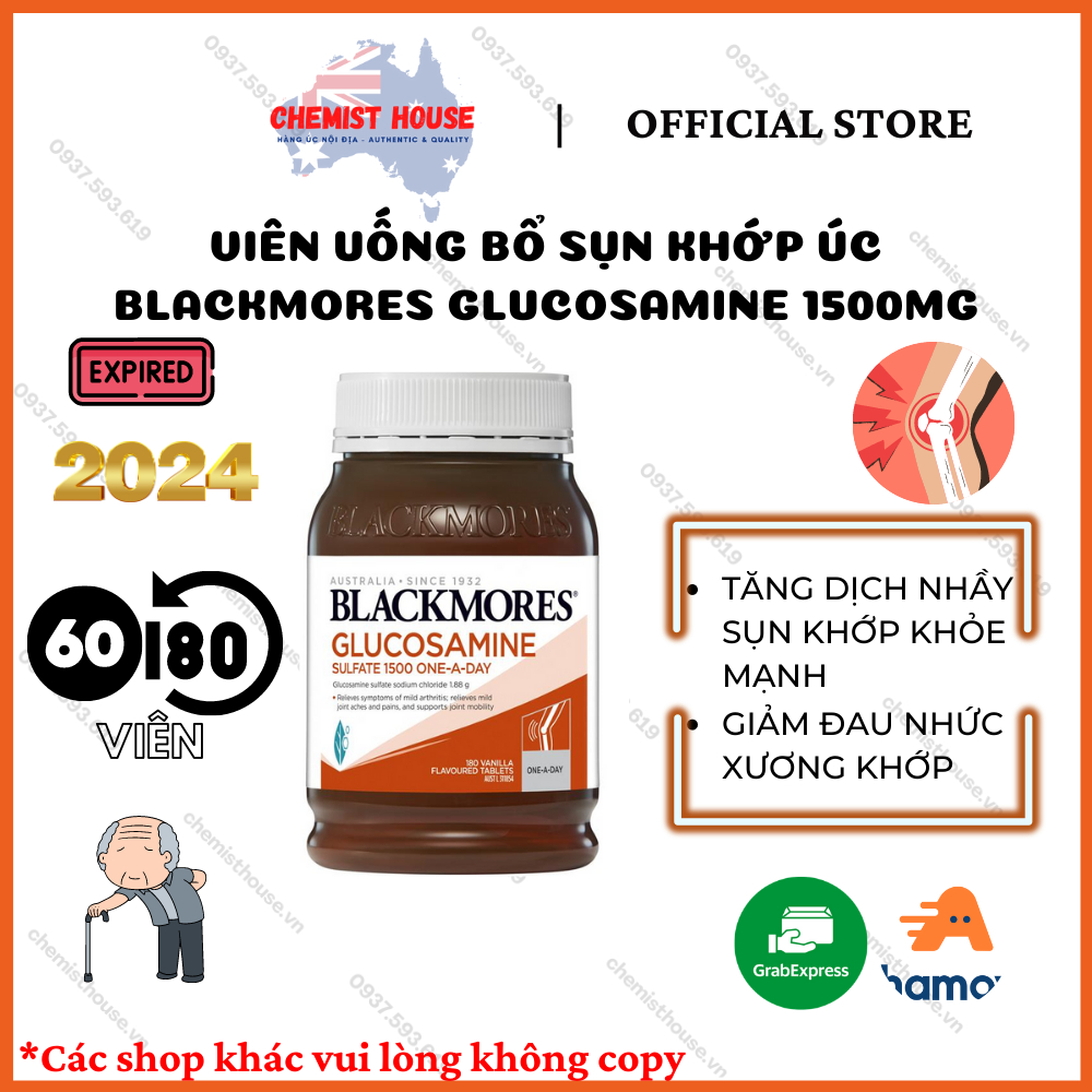[Hàng Chuẩn ÚC] Blackmores Glucosamine 1500mg - Viên uống hỗ trợ xương khớp 180 viên