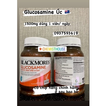 [Hàng Chuẩn ÚC] Blackmores Glucosamine 1500mg - Viên uống hỗ trợ xương khớp 180 viên
