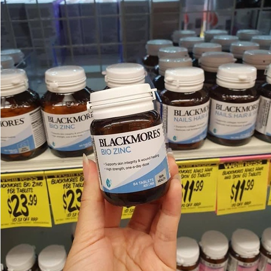 Viên uống bổ sung kẽm khỏe da - Blackmores Bio Zinc Hàng chuẩn nội địa Úc hàm lượng kẽm 125mg trở lên Date xa