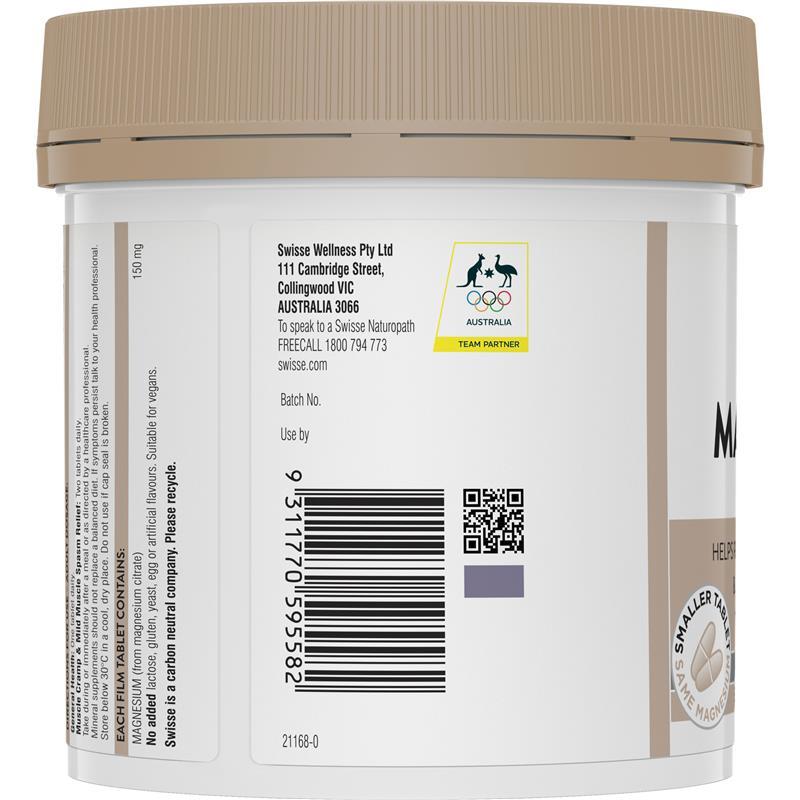 [Hàng Úc] Swisse Ultiboost Magnesium Viên Uống Bổ Sung Magie Tăng Cường Cơ Bắp Giảm Căng Thẳng Duy Trì Năng Lượng